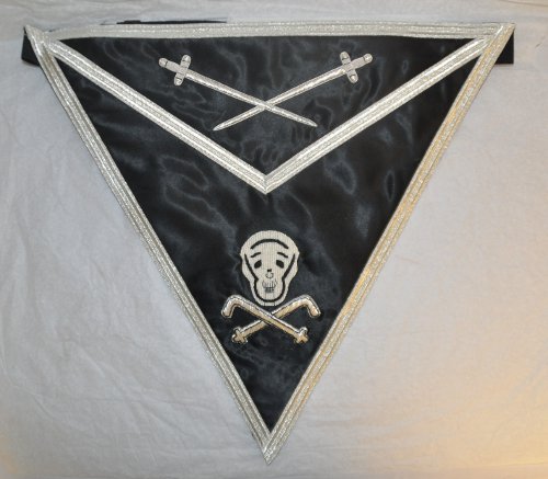 Knights Templar Apron [Black with Silver Braiding] - Click Image to Close
